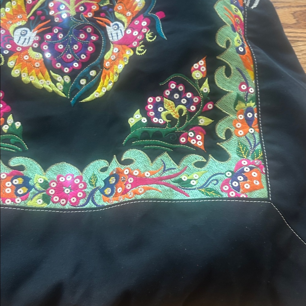 Anthropologie Embroidered Black and Multicolor Bag - Picture 13 of 16